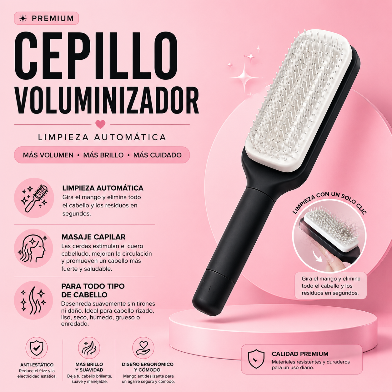 Cepillo 360° para Volumen y Brillo